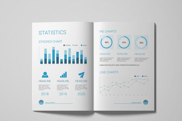 A5企业市场营市场销数据报告样机 A5 Magazine Mockup插图(4)