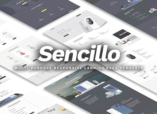 sencillo现代、时尚、优雅的H5响应式页面模板下载[html,css,js]