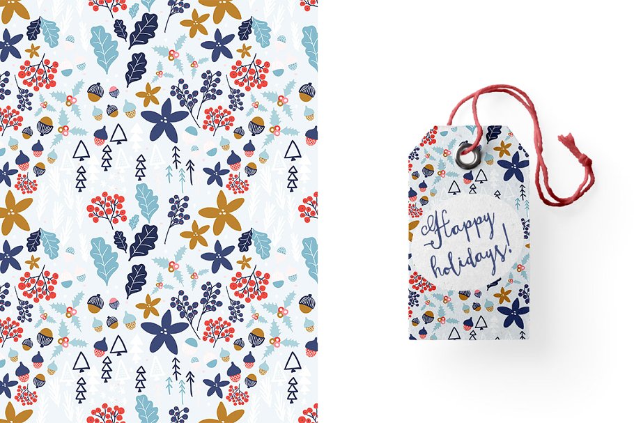 冬季仙境圣诞花样图案 Winter Wonderland Christmas Patterns插图(2)