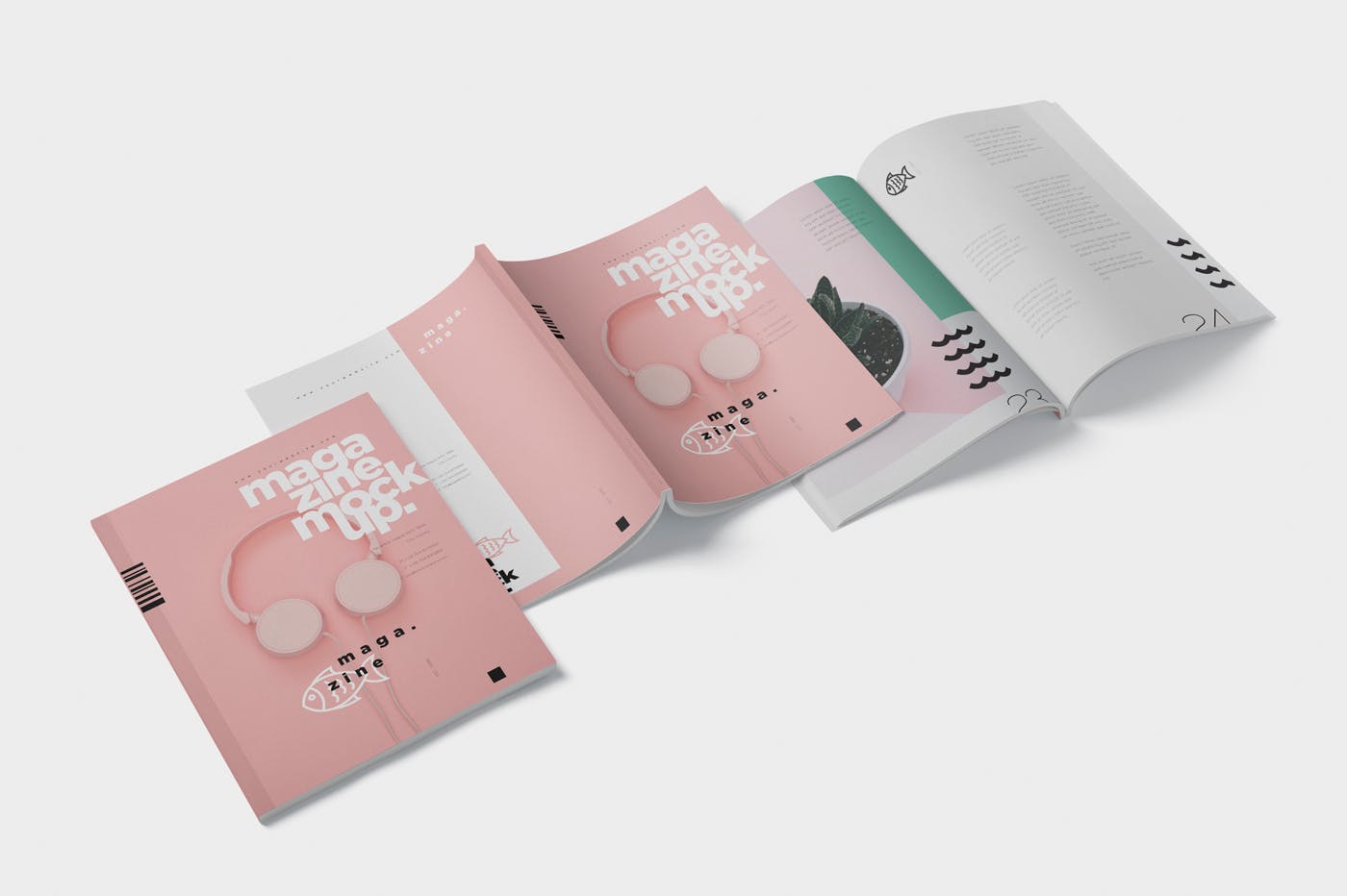 美国信纸尺寸规格杂志封面&内页排版设计效果图样机 Magazine Mockup – US Letter 8.5×11 Inch Size插图(3)