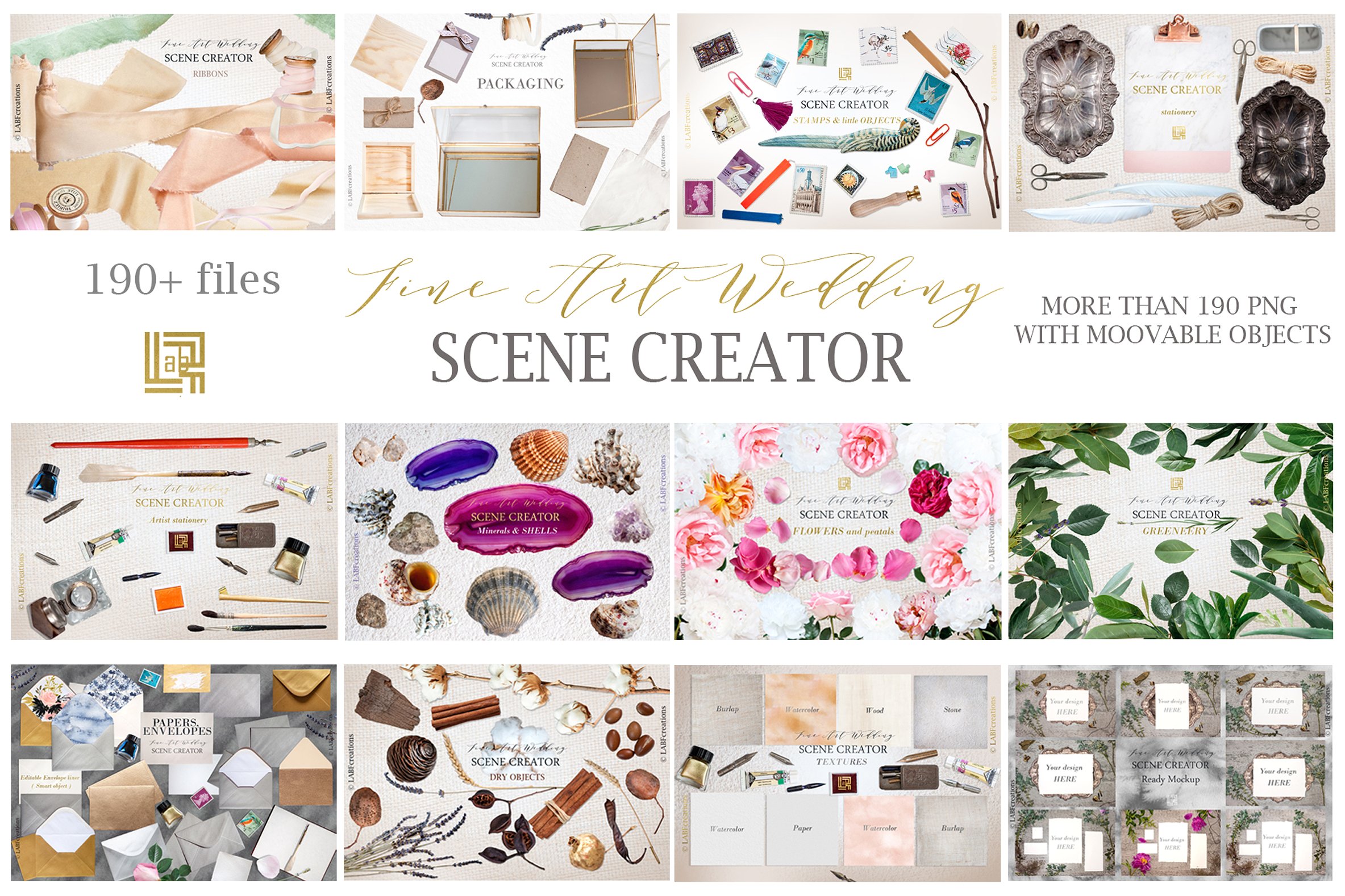 豪华高品质的婚礼场景生成器下载 FineArt wedding Scene creator[psd,png,jpg]插图