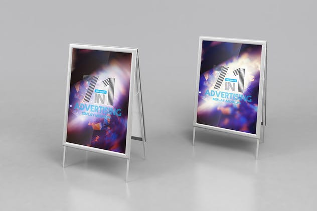 高品质易拉宝海报广告展示样机模板 Advertising Display Mockups插图(9)