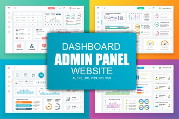 网站管理后台&amp;数据统计系统界面UI设计素材库精选素材v5 Dashboard Admin Panel Template