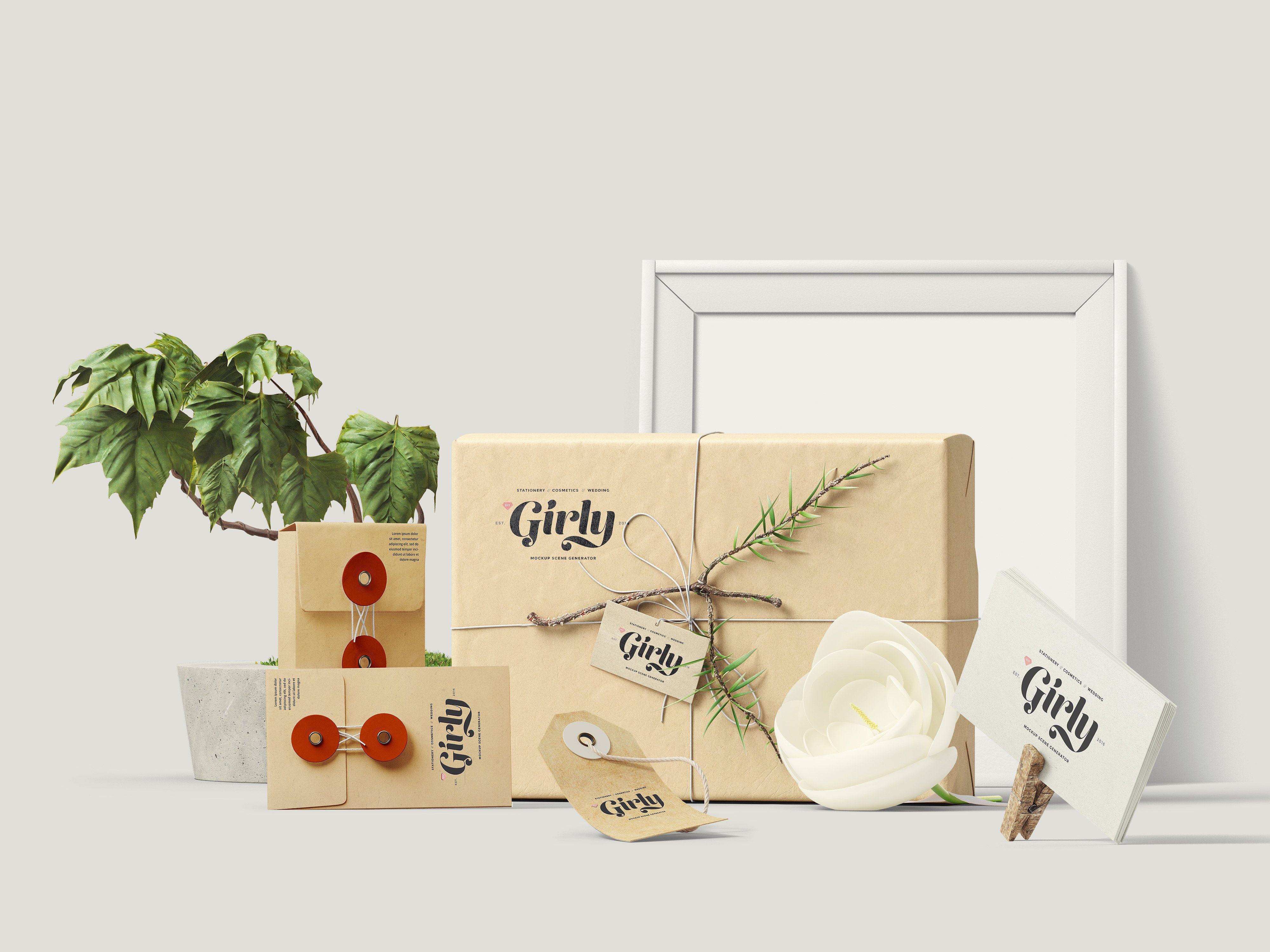 8.3GB超容量女性小物样机素材 Girly Stationery Mockup Creator（高清实物元素+场景样机）插图(1)