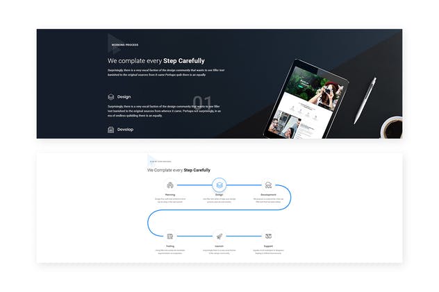 10个流程步骤网站小部件设计UI模板 10 Process Steps Widget Design for Web-UI Kit插图(5)