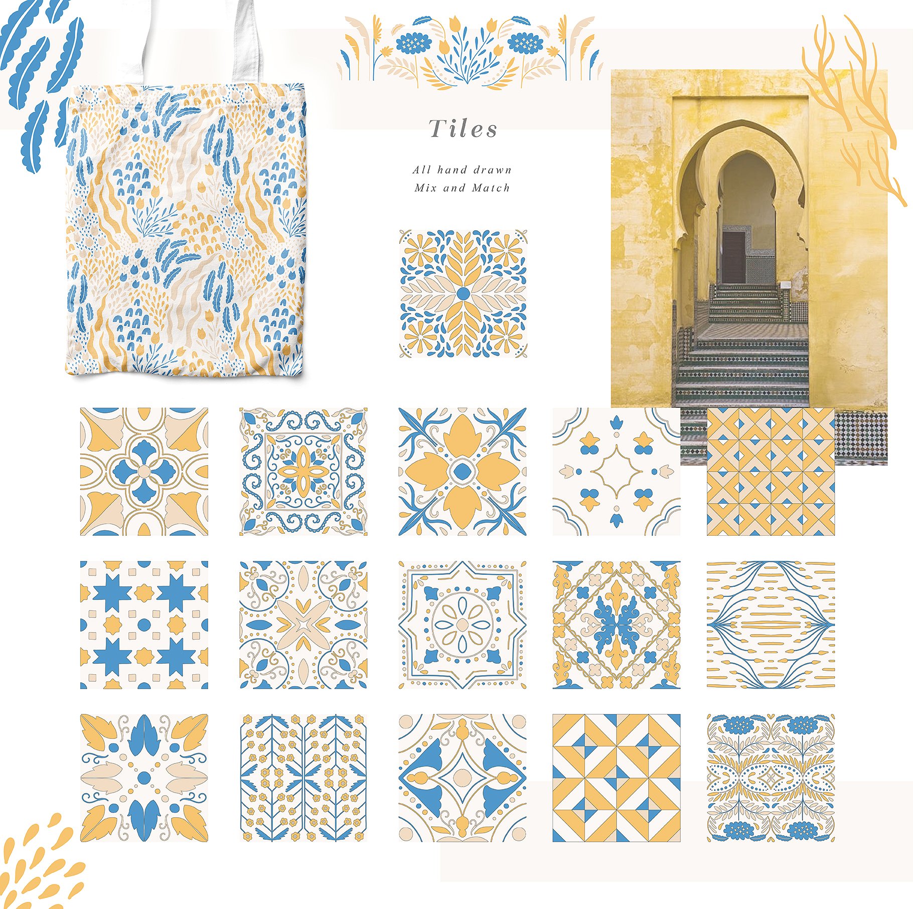 梦幻手绘复古花式纹理 South Dream Hand Painted Collection插图(2)