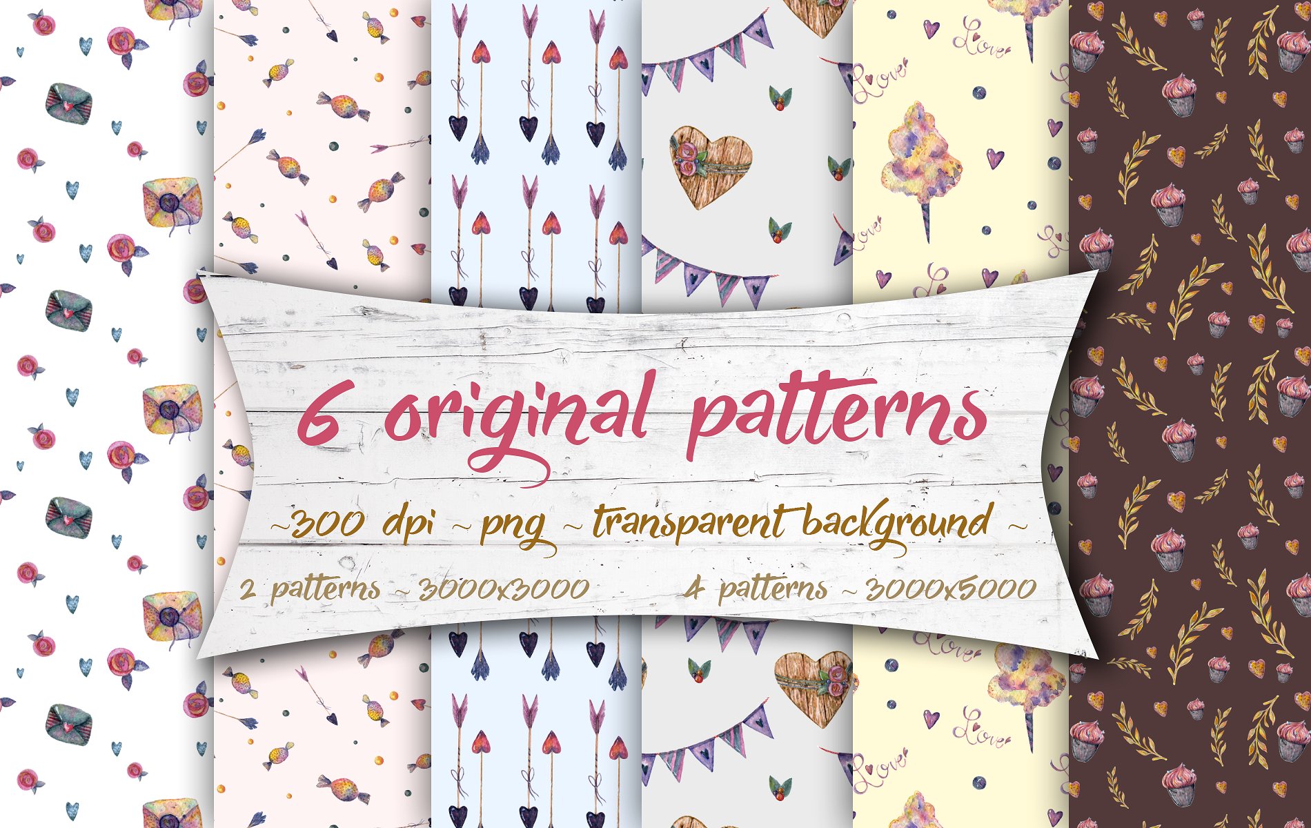 “爱”系列特色复古水彩画素材插图(2)