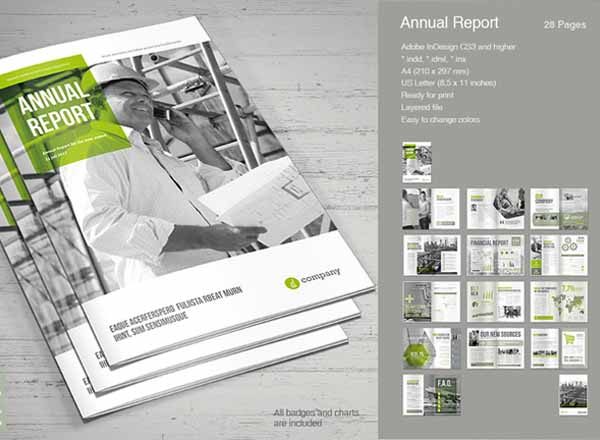 清爽专业的企业画册模版打包下载[INDD]