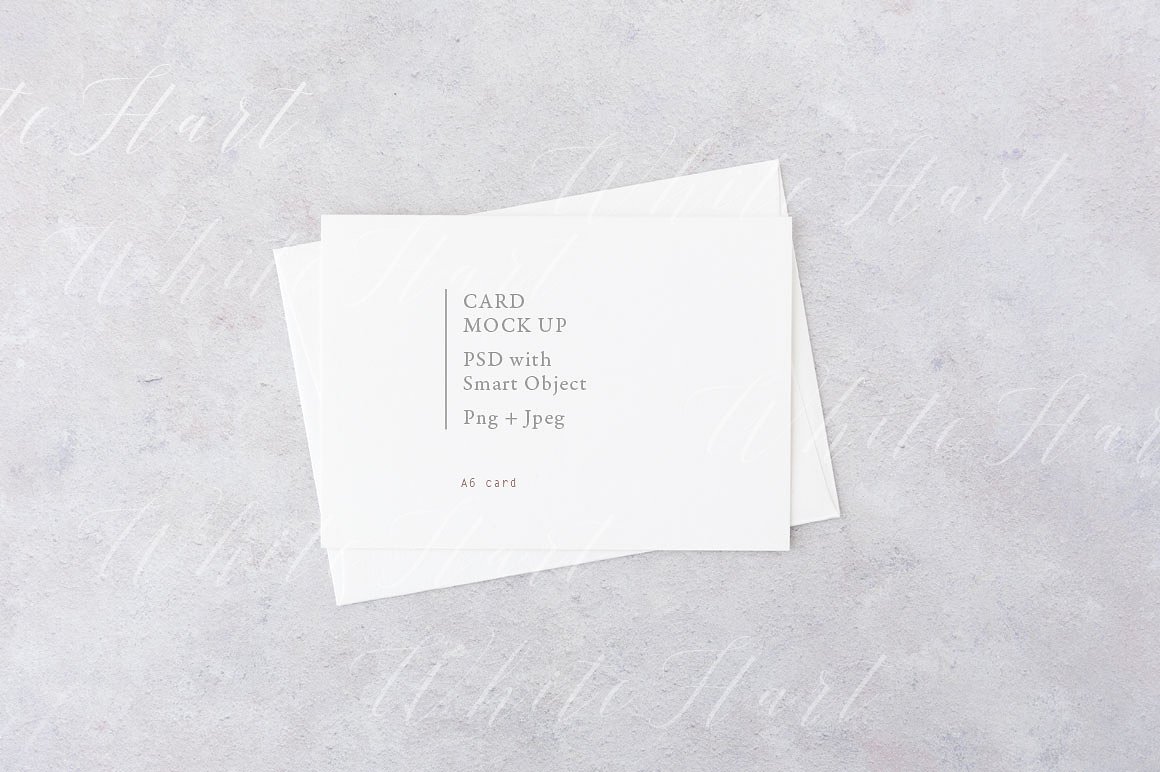 A6规格简约贺卡样机 A6 card mock up – landscape插图