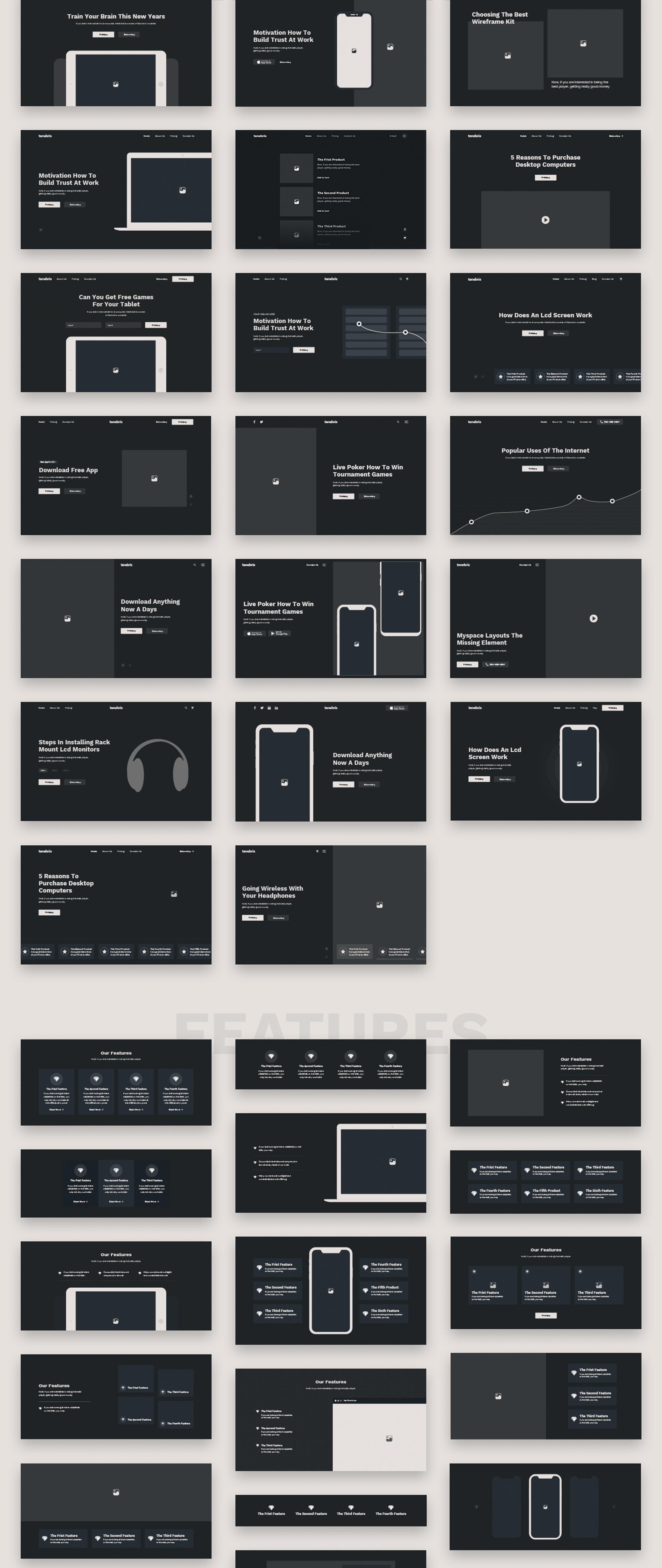 素材库下午茶：200+元素快速原型制作线框套件插图(1)