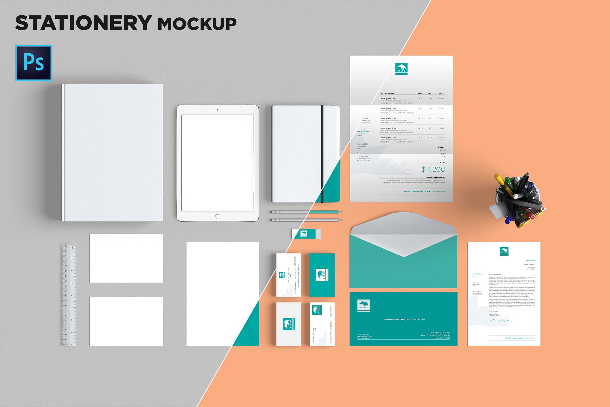 品牌VI标识设计企业办公文具素材库精选模板07 Brand Identity / Stationery Mockup 07插图