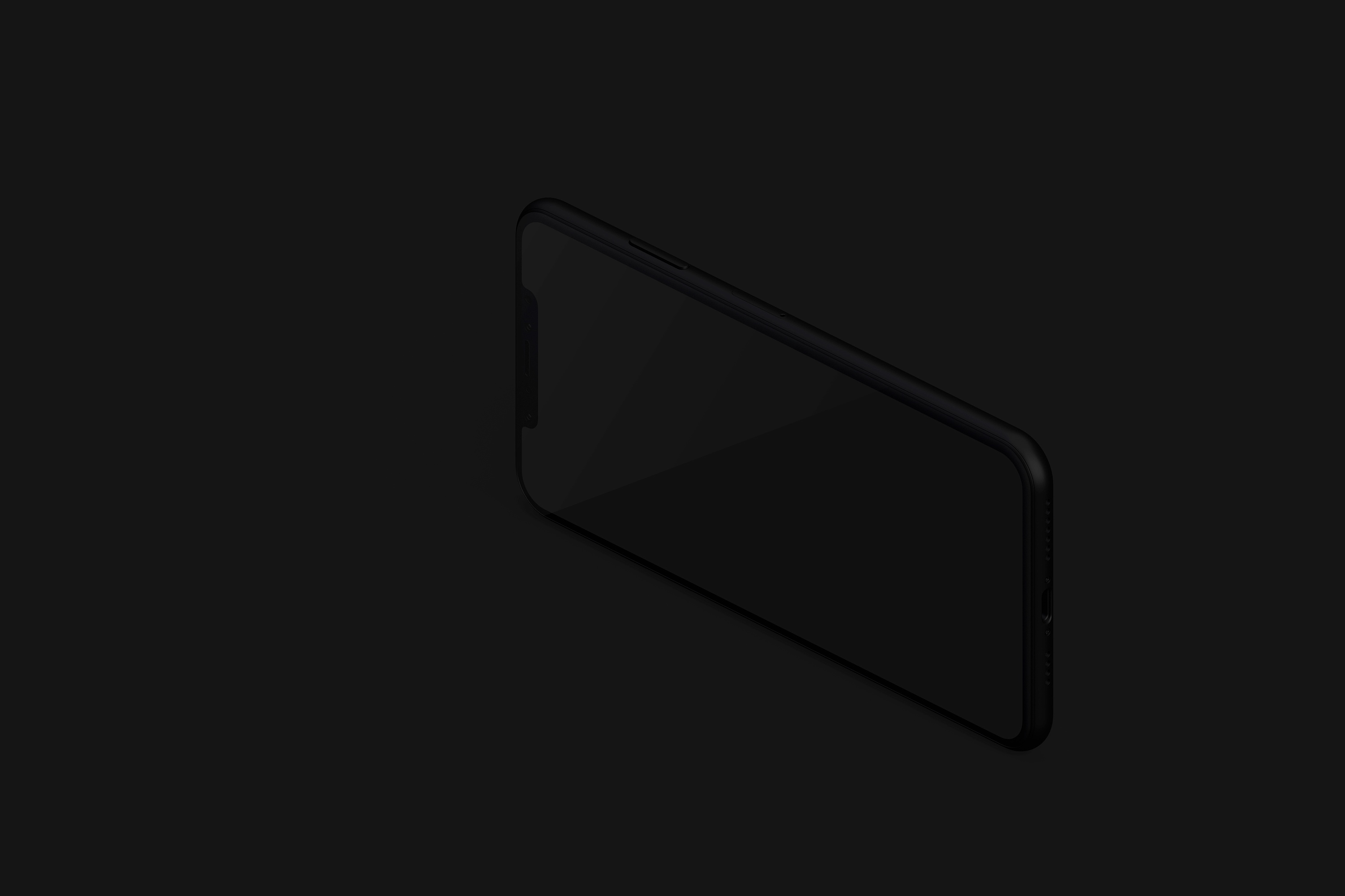 iPhone XS Max智能手机屏幕界面效果预览右视图样机03 Isometric Clay iPhone XS Max Mockup, Right View 03插图(2)