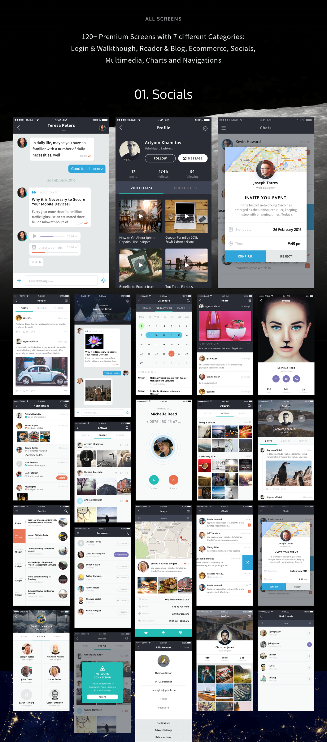 多用途 APP UI 套件模板包 Canvas Mobile Ui Kit[PSD, SKETCH]插图(6)