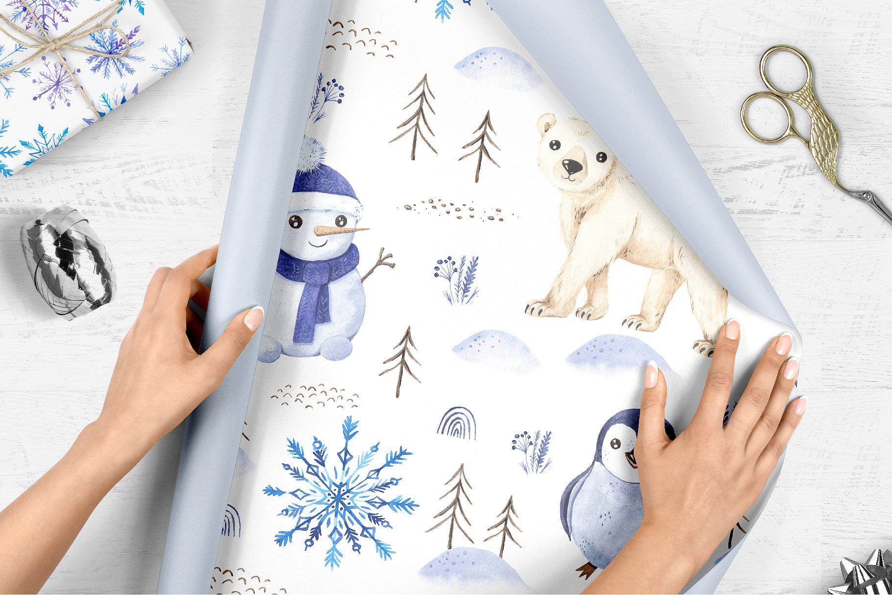 手绘可爱的冬季水彩素材合辑下载 BUNDLE Winter Hygge Watercolor Kit [png,jpg] 1.30 GB插图(5)