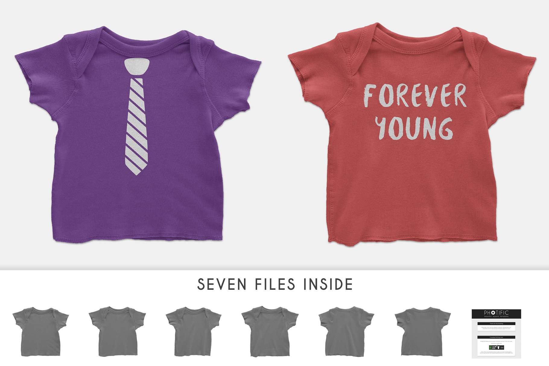 婴儿拼接袖T恤样机 Infant Lap Shoulder T-Shirt Mockups插图(2)