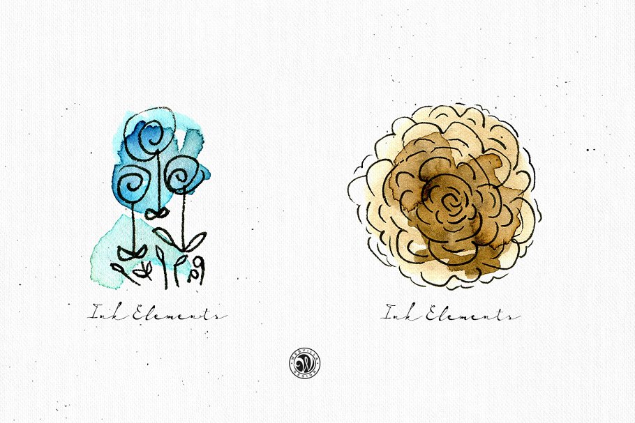 水彩墨水元素 Ink Elements with Watercolor插图(4)