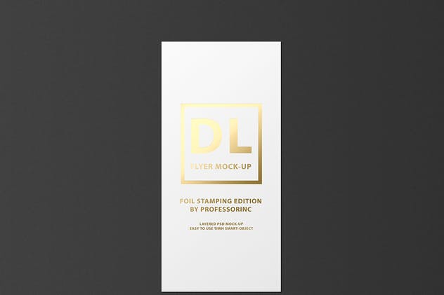 对折页烫金传单样机 DL Flyer Mock-Up / Foil Stamping Edition插图(4)