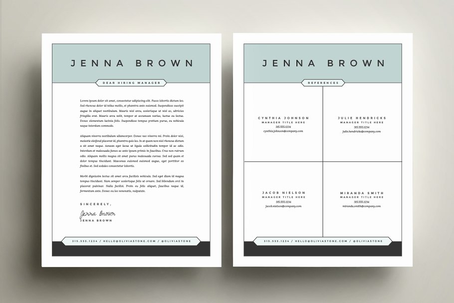 两列式经典简历模板 Resume Template 4 Pack | CV Template插图(2)