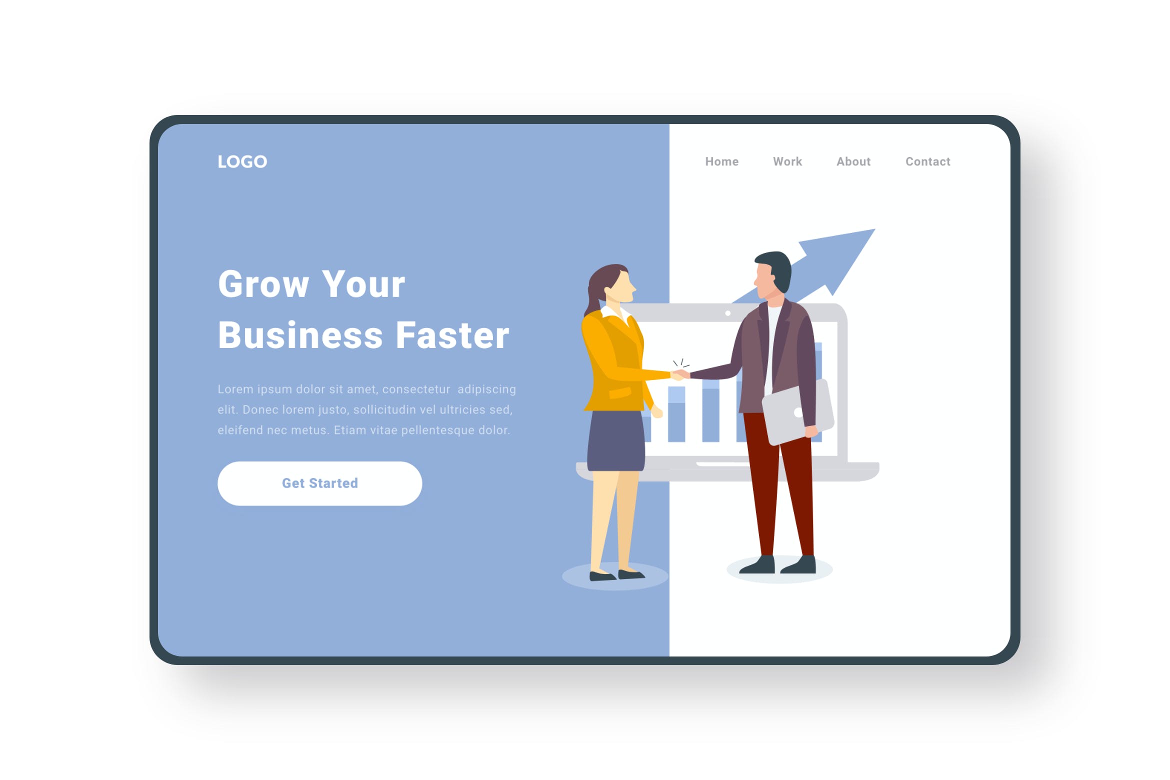 业务发展主题网站设计矢量插画素材 Grow Your Business插图