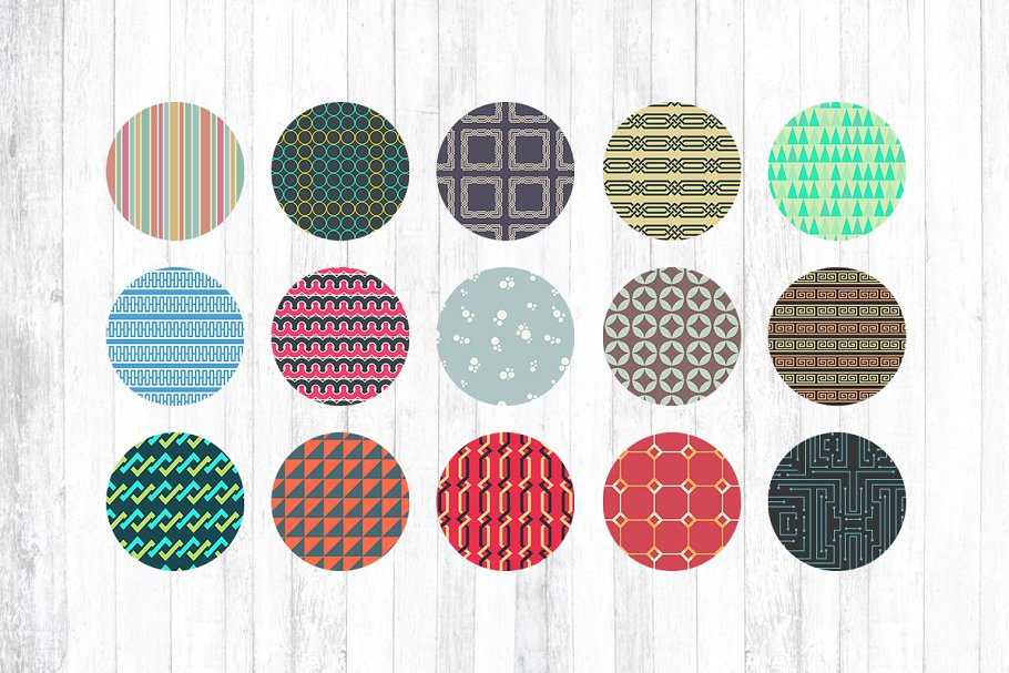 60款彩色几何图形叠加节日无缝纹理 60 Seamless Patterns插图(2)