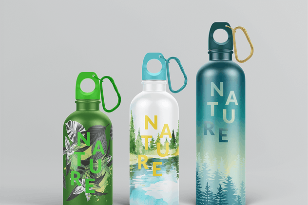 金属运动水杯外观样机模板 Reusable Water Bottle MockUp插图(2)