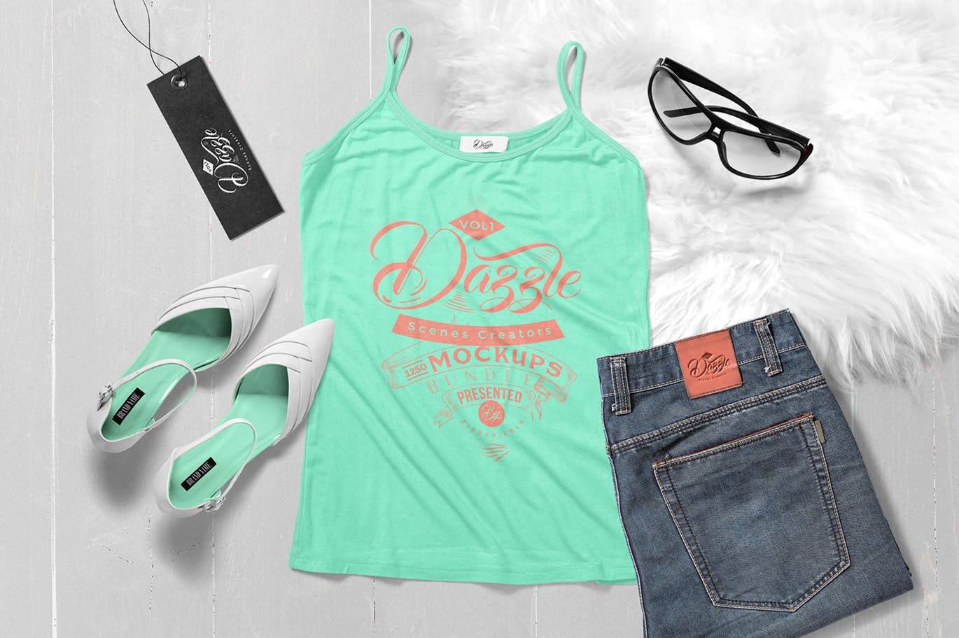 高品质的高跟鞋女装背心样机展示模型VI设计模板插图(3)