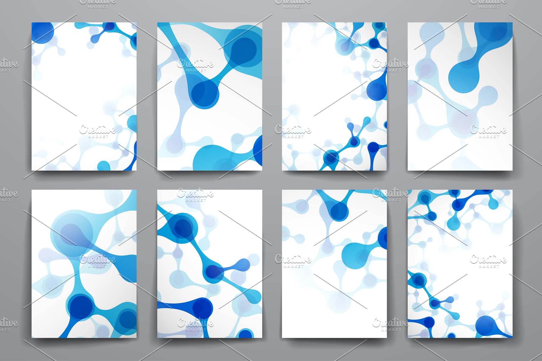 创意分子结构宣传册设计模板 Big Pack Molecular Templates插图(2)