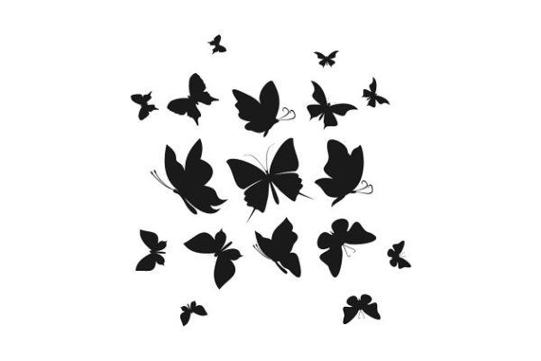 一群抽象飞舞的蝴蝶6 Abstract the butterfly6