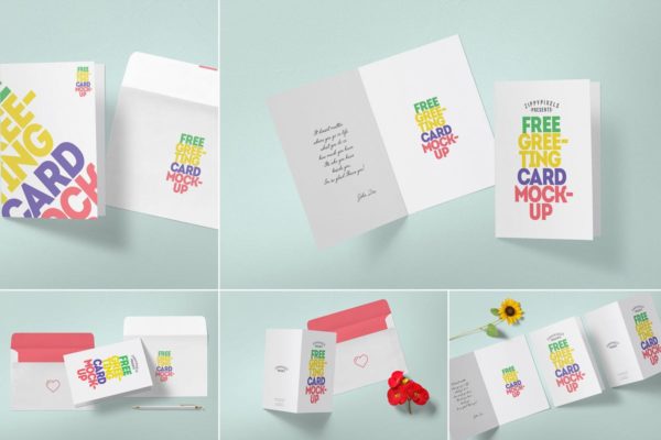 多用途祝福贺卡样机模板 Multipurpose Greeting Card Mockups