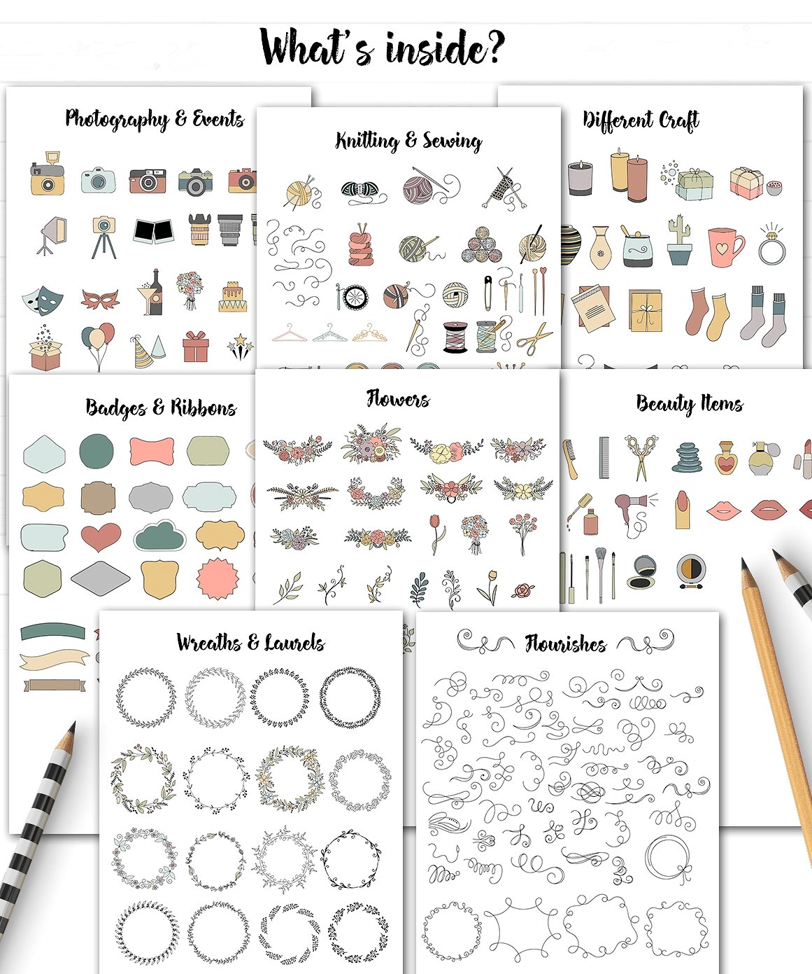 艺术和工艺主题 Logo 设计素材包 Art and Craft Logo Creator插图(2)