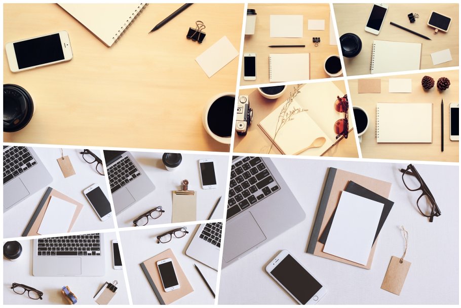 20款扁平风桌面场景样机 20 Flat lay styled desk mockups插图(1)