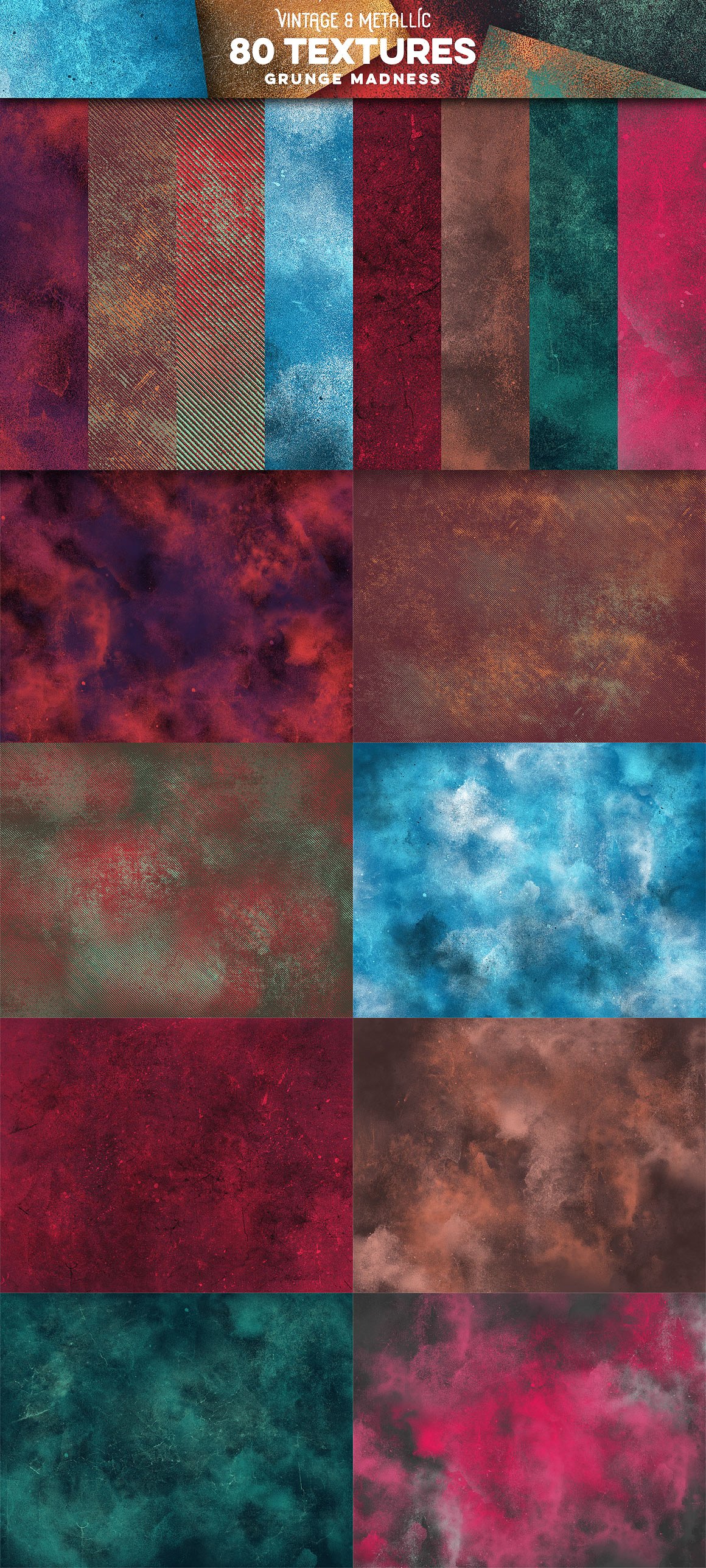 80款复古和金属纹理合集[1.65GB] 80 Vintage & Metallic Textures插图(8)