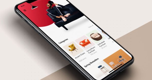 家具商城APP应用设计主页设计模板 Furniture Shop UI Kit – Home screen