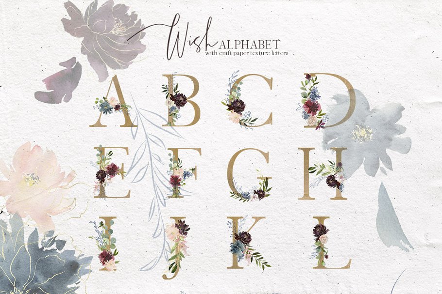 极力推荐：色彩丰富水彩花卉素材包 Wish Bordo Blue Watercolor Flowers [2.05GB]插图(3)