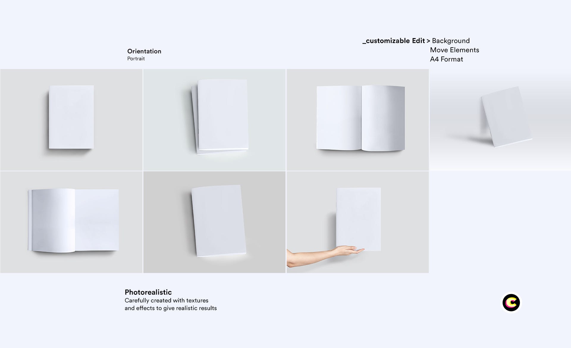 企业品牌画册/宣传册封面设计效果图样机素材库精选 Brochure Mockup插图(4)