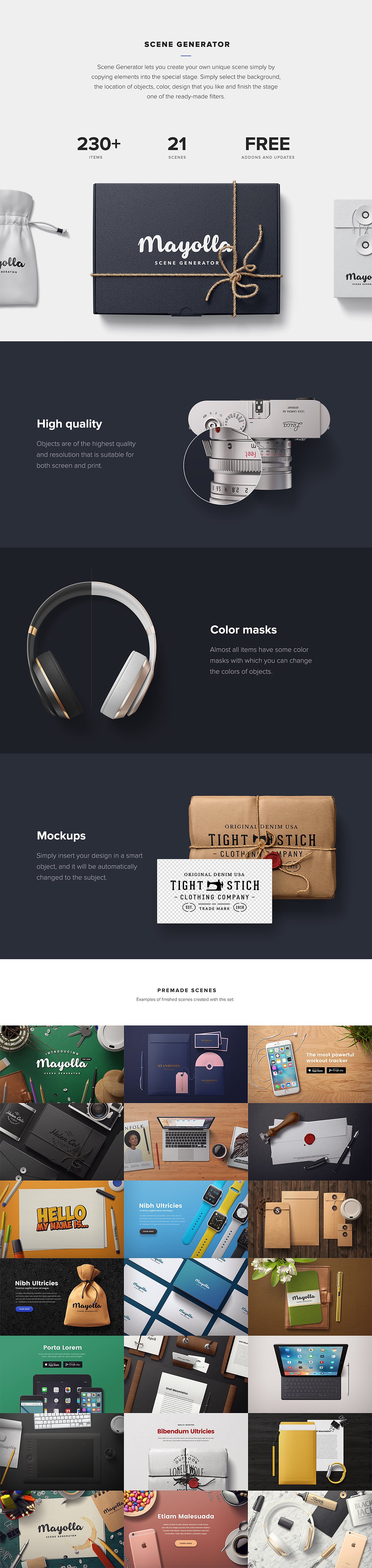 超级场景样机素材包 Scene Generator Mayolla插图(1)