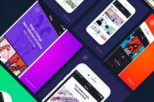 现代设计师社交APP应用UI套件 Avital Mobile UI Kit插图(2)