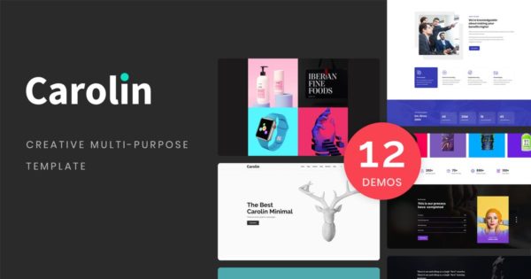 创意多用途网站设计PSD模板 Carolin – Creative Multi-Purpose PSD Template
