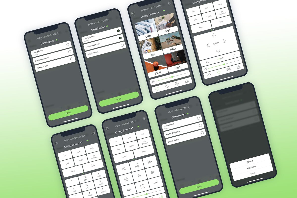智能家居APP－电视信号频道管理界面UI模板 Cable Smarthome Mobile UI – FP插图