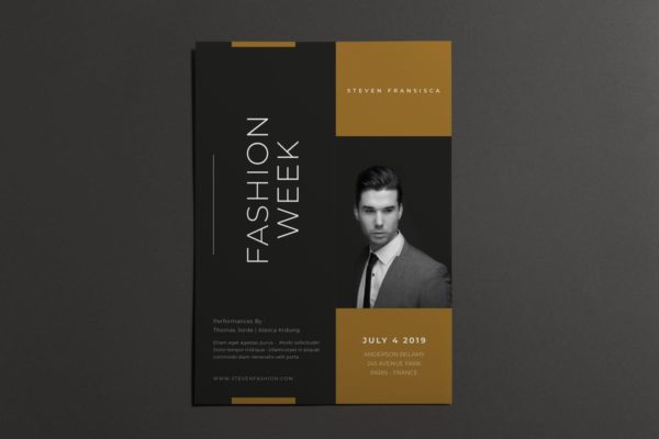 服装时装周活动海报设计PSD模板 Fashion Week Flyer