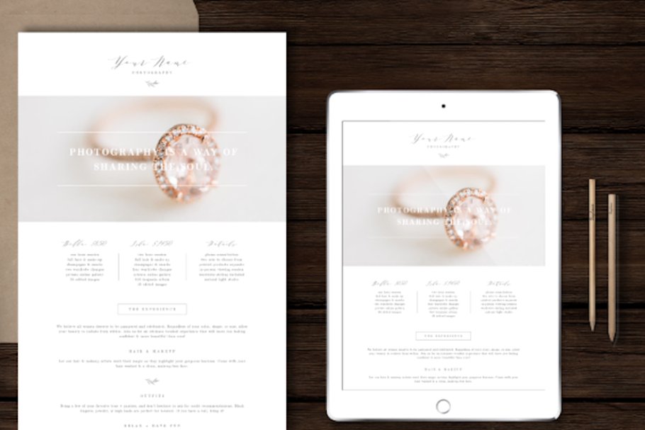 工作室或个人创意广告宣传模板 Boudoir Newsletter Template插图(1)