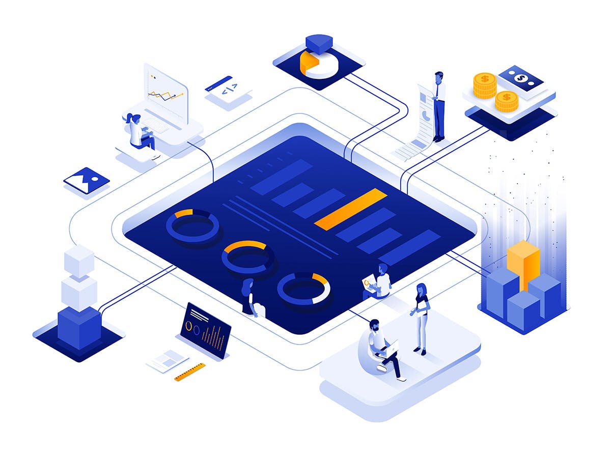 现代扁平设计风格现代信息科技主题等距素材库精选概念插画 Modern flat design isometric illustration插图(5)