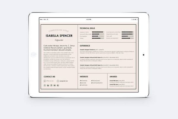 现代实用微软WORD个人简历模板 Microsoft WORD Resume/CV template