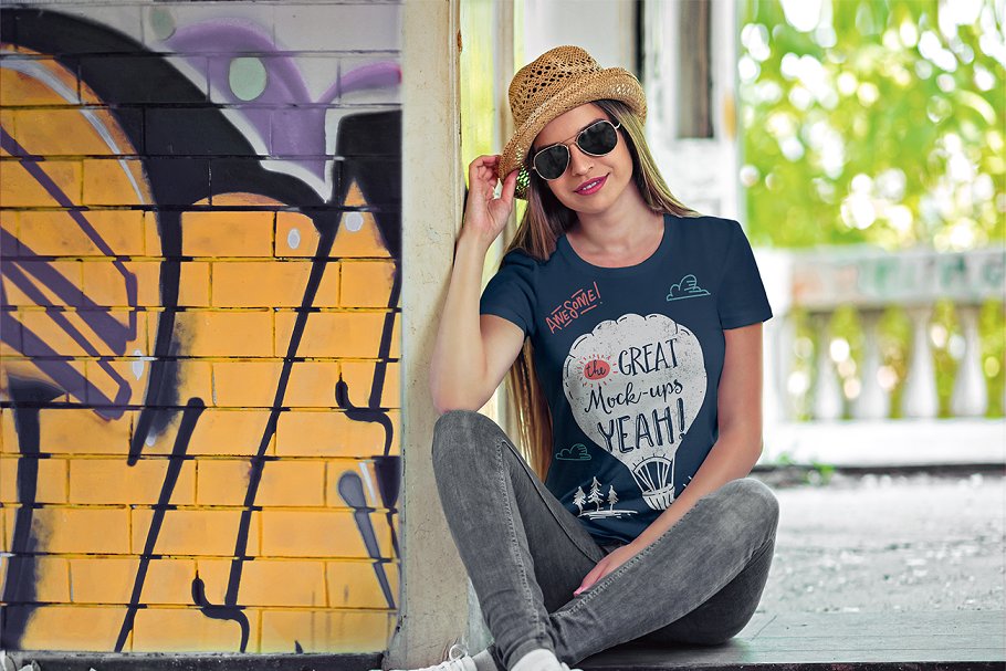 欧美模特T恤上身效果样机模板 T-Shirt Mock-Up / V.2插图(9)