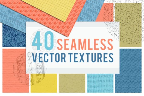40个无缝平铺矢量图案纹理 40 Seamless Tiling Vector Pattern Textures