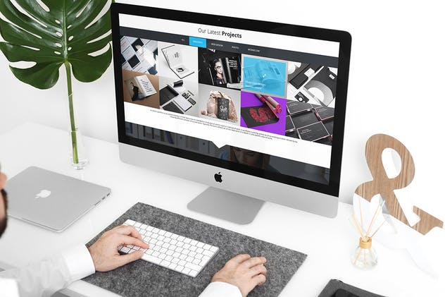 iMac简约办公桌面样机 iMac Desk Mock-Up插图(2)