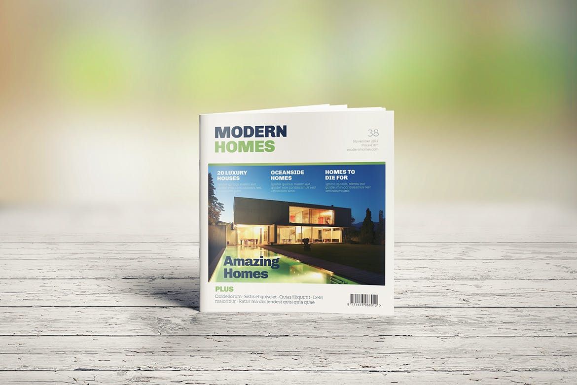 方形宣传手册/企业画册版式设计样机素材库精选模板 Square Brochure Mockup插图(2)