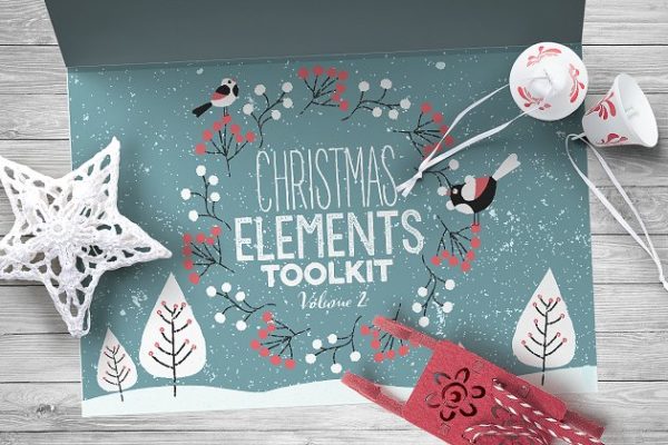 圣诞节设计物料素材包 Christmas Elements Toolkit Vol.2
