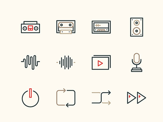 24 枚音乐线性图标素材之家精选sketch素材