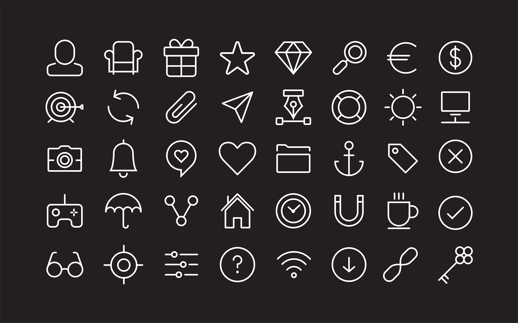 40 Stroke Icons